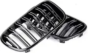 A Pair Compatible For BMW F25 X3 2010-2013 Car Styling Double Slat Golss Black Car Front Kidney Grille Racing Grills Car Accessories(Gloss Black)