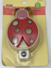 Restore & Restyle Cutie Kids Ladybug 6” Night Light Glows In The Dark Red Pink