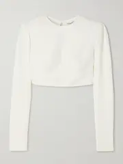 [Stella McCartney] Stella McCartney - Cropped Cady Top - White - IT42 IT 42 White