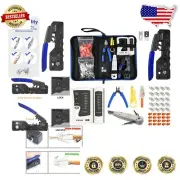 Versatile RJ45 Crimp & Tool Kit with 20 Cat6/Cat7 Connectors & Stripper