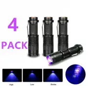 4PACK UV Ultra Violet LED Flashlight Blacklight Light 395 NM Inspection Lamp