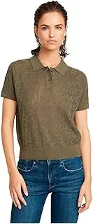 [G-STAR RAW] Women's Pointelle Lightweight Knitted Polo Sweater