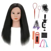 100% Real Human Hair Mannequin Head with Stand, Hairdressers' Practice