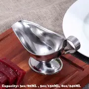 1PC Stainless Steel Metal Gravy Boat Tableware for Sauces Container Elegant