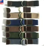 Adjustable D-Ring Unisex Man Woman Metal Buckle Canvas Belt Multi Color 110cm 71