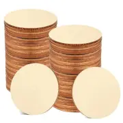 40 Pack 6 Inch Unfinished Wooden Circles for DIY Crafts Pyrography Painting