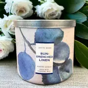 NWT Bath & Body Works WHITE BARN Sun Drenched Linen Large 3-Wick Candle 14.5 oz