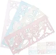 jojofuny 24Pcs Painting Stencils Geometric Templates for Drawing Safe Material for Crafts DIY Projects and Animal Patterns