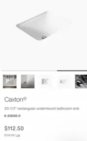 Kohler K-20000-0 Caxton 20-1/2" Rectangular Undermount Bathroom Sink In White