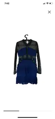 Self portrait HAZELNUT mini dress in navy blue, size UK10/US06 , never worn