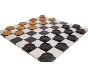 18cm Teak Checkers Set