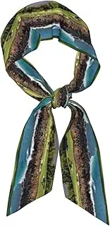 Hawaii Beach Golf Course Long Strip Silk Scarf (Satin Cloth) Fashion Headwear Headband Tie Fashion Accessories, Black, One Size