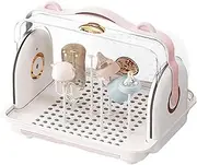Bottle Rack Dryer - Drying Rack with Drain Tray and Dust Cover, Bottle Sterilizer Organizer | Cutlery Storage Station for Food Bottles