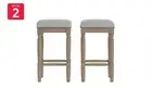 Set of 2 Brosa Clovis Counter Stools (Cloud Grey, 65cm), Benches, Stools & Bar