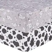 Cottage Cow 2-Pack Microfiber Fitted Crib Sheet Set by Sammy & Lou, Small Single (55590)