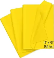 SANZIX 150 Sheets Yellow Tissue Paper for Gift Bags Bulk – 14 x 20 Inch Gift Wrapping Tissue Paper for Crafts, Packaging & Decorations | Large Tissue Paper Sheets for Small Businesses & DIY Projects