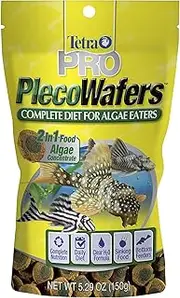 Tetra Pro PlecoWafers Pleco Fish Food, Complete Diet for Algae Eaters, Premium 2-in-1 Food, Ideal Protein for Herbivore Grazers, Resealable Pouch, 150g