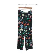 Veronika Maine NWT Wide Slit Leg Pants Size 10 Floral Pattern Polyester