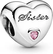[KFRS] Designs S925 Sterling Silver Family Moments Love Heart Charm for Pandora Charm Bracelets., Silver