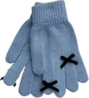 [JINZIJINYU] Ladies Knitted Glove Colorful Bow Gloves Fingerless Touch Screen Cycling Ski Gloves