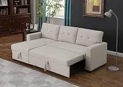 [Devion Furniture] Leager Sofabed, 83" W x 53" D x 35H, Beige