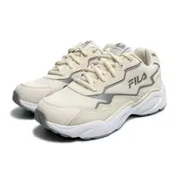 在飛比找momo購物網優惠-【FILA】女 慢跑鞋 運動鞋 老爹鞋 復古運動鞋-米/灰(