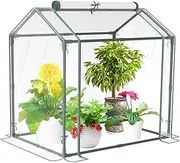 Durable Mini Greenhouse Kit with PVC Cover - 33.5”x23.2”x32.5” Indoor/Outdoor Plant Tent for Gardening, Seedling, Germination & Nursery