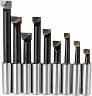 9Pcs Durable Hard Alloy Shank Boring Bar Set Carbide Tipped Bars 12Mm for 2 Inch 50Mm Boring Head for Lathe Milling Boring Tool
