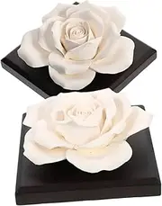 FELTECHELECTR 2Pcs Ceramic Rose Essential Oil Diffusers Decorative Incense Diffuser for Car Aromatherapy Smooth Surface Durable Design Present for Home Travel