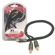 Aerpro 1M/2F 30Cm Rca Y Cable Coton Covered With Metal Plugs - APF1M2F