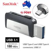 SanDisk Ultra Dual Type C USB 3.1 150MB/s 32GB 64G 128G 256G Flash Drive Memory