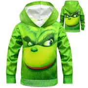 Kids Boy The Grinch Hooded Hoodie Christmas Sweatshirt Pullover Tops -NMAOV 13-14 Years