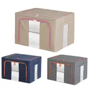 100L Foldable Storage Box Crushed Steel Frame Clothes Quilt Toys Organizer