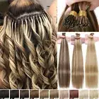 200Strand Stick I Tip 100% Remy Human Hair Extensions Micro Ring Bead Pre Bonded