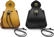 2pcs Dice Bag Yellow Black, DND Dice Bag, Dice Storage, Leather Dice Bag, Dice Tray, Drawstring Bags, Leather Drawstring Pocket, Mini Dice Bags, Jewelry Packing Bags (Yellow&Black)