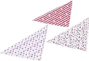 3PCS Adjustable Soft Dog Bibs with Stylish Star Pattern Cute Triangle Bandanas for Pet Drool Control for Valentine Day Birthday Parties and Holidays