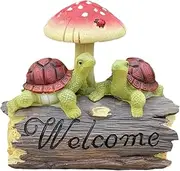 Turtles Mushroom Ornament - Cute Resin Patio Mushroom Figurine Decoration | Outdoor Decorative Ornament, Creative Animal Statue Decoration for Garden, Patio, Lawn