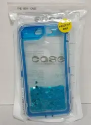 Blue Glitter Waterfall Hard Case For iPhones 6 Plus 7 Plus And 8 Plus