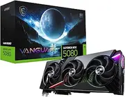 MSI Gaming RTX 5080 16G Vanguard SOC Graphics Card (16GB GDDR7, 256-bit, Extreme Clock TBD MHz, DisplayPort x 3 2.1a, HDMI 2.1b, NVIDIA Blackwell Architecture)