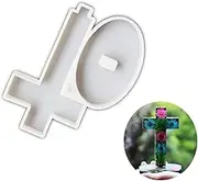 Silicone Cross Mould with Base, Decorative Plaster Casting Mould for Epoxy Resin Ornaments, White