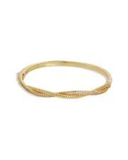 Savvy Cie 18K Over Silver CZ Twist Bangle Bracelet