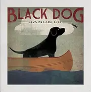 Frame Company Watson Range Black Dog Canoe by Ryan Fowler, Frame - 12 x 12 Inches, White