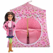 Light Pink, Tulip & Heart Print Toy Play Pop Up Tent, 2 Sleeping Bags, Handmade