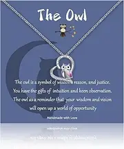 [AINILOVE] Owl Necklaces for Women Owl Jewelry Owl Pendant Necklace Animal Jewelry Gifts I Love You Forever Owl Gifts for Women Girls