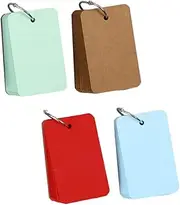 CAXUSD Easy Refillable Binder Ring Flash Cards 4 Pack Blank Index Cards Memo Pads Portable Notepads