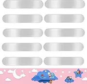 AZWOOD Self-Adhesive Metal Plates for Tonie Figures, Adhesive Base for Magnets, Stainless Steel Metal Discs for Tonies Shelf - Extra Strong Hold for Tonie Figures (Pack of 10, Rectangular)