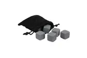 9pc Barcraft Whisky Stones Ice Cubes Reusable Cooling Rocks w Pouch Set Grey