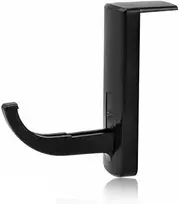 AIMALL Universal Headphone Holder Hanger Wall Hook PC Monitor Headset Stand Rack, Durable Plastic Headset Holder, Easy Installation, Black, 3.1"x2.95"