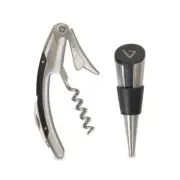 Vinturi Stainless Steel Waiters Corkscrew with Foil Cutter and Bottle Stopper