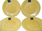 Set of 4 New IL Mulino New York Orange Beaded Rim Dinner Plates Melamine 11 Inch